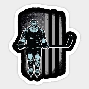 American Lion Hockey Player Sticker